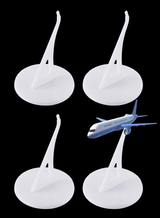 AHANDMAKER 4Pcs Acrylic Model Plane Display Stand, Universal Aircraft Model Plane Stand Without Airplane, Display Basements for Building Blocks Planes, 2.44 x 2.36 Inch - Image 1