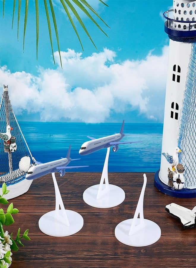 AHANDMAKER 4Pcs Acrylic Model Plane Display Stand, Universal Aircraft Model Plane Stand Without Airplane, Display Basements for Building Blocks Planes, 2.44 x 2.36 Inch - Image 4