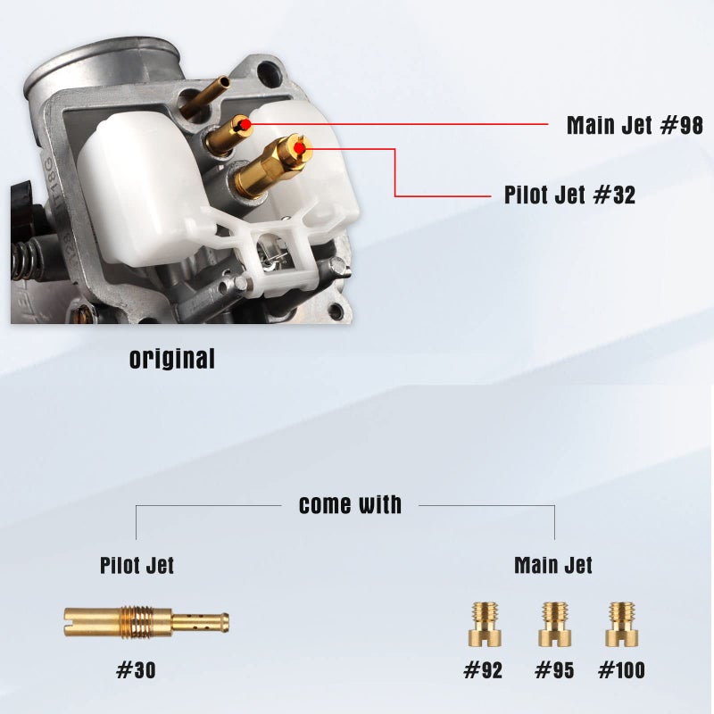 NIBBI Carburetor PE19 Carb Kit 19mm Carburetor Fit 100cc 110cc 125cc Flange Motorcycle Engines for Dirt Bike Pit Bike ATV 4 Wheeler with Carb Jets - Image 5