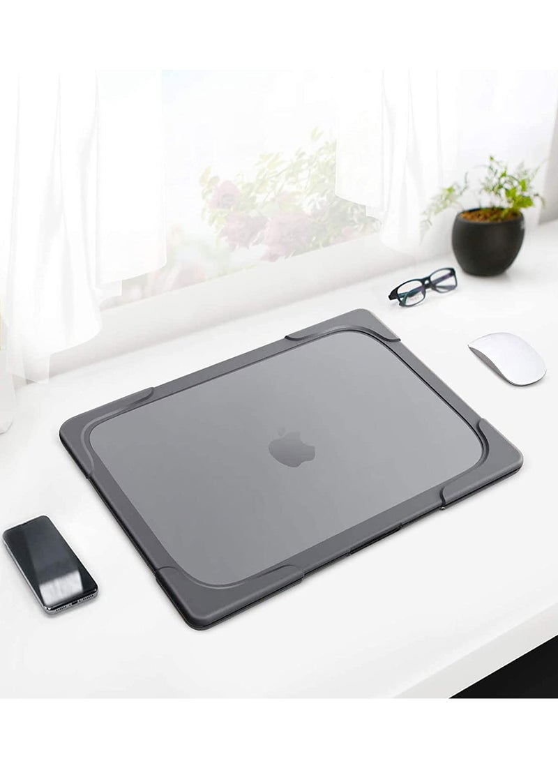 SYOSI Case for MacBook  Compatible with MacBook Air 13 inch Case Release A2337 M1 A2179 Retina Heavy Duty Plastic Hard Shell Case with Fold Kickstand  Matching Color Keyboard Cover Grey - Image 2