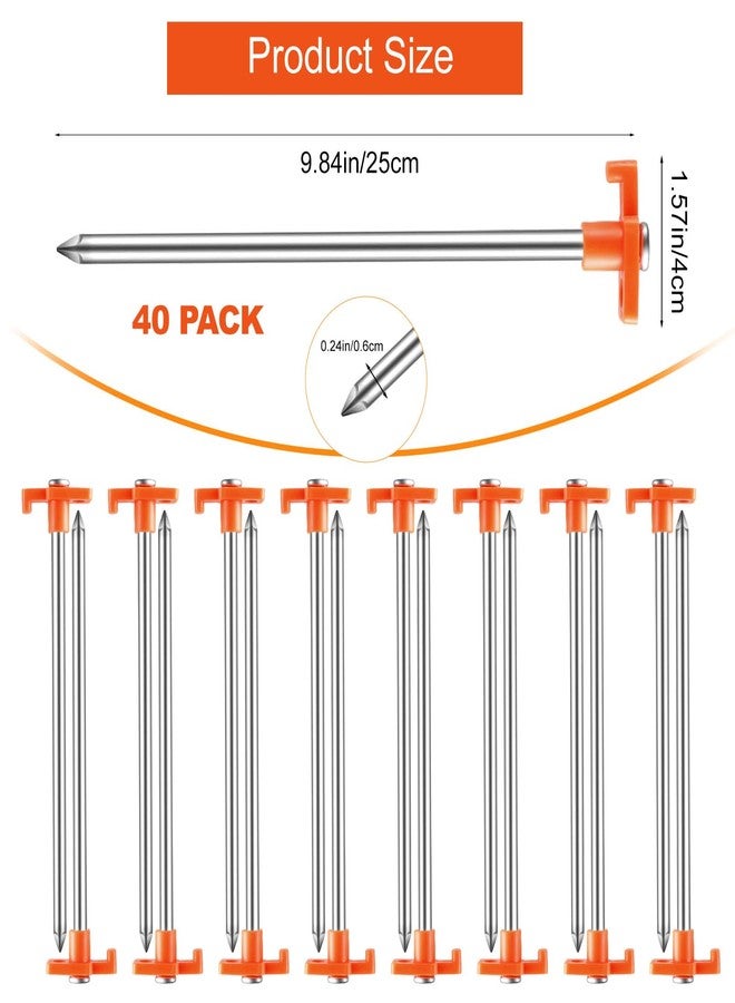 Loccmat 40 Pcs Tent Stakes, 9.8 Inch, Heavy Duty, Metal - Image 2