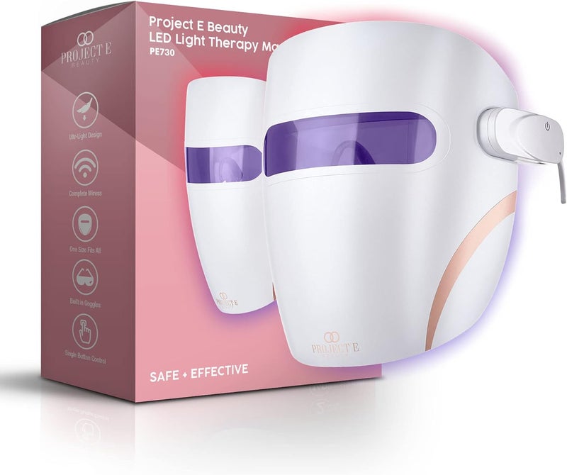 Project E Beauty LED Light Therapy Mask by Project E Beauty  Infrared Red  Blue Light Therapy  Collagen Boost  AntiWrinkle  Wireless Face Mask  Advanced Skincare  All Skin Types