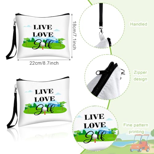 Shinylin 24 Pcs Golf Gift Bag Golf Cosmetic Bags Golf Accessories for Women Men Inspirational Golf Pouch Zipper Golf Toiletry Organizer Golf Wristlet Wallet for Golf Player Golf Lovers Gift12 Style - Image 3