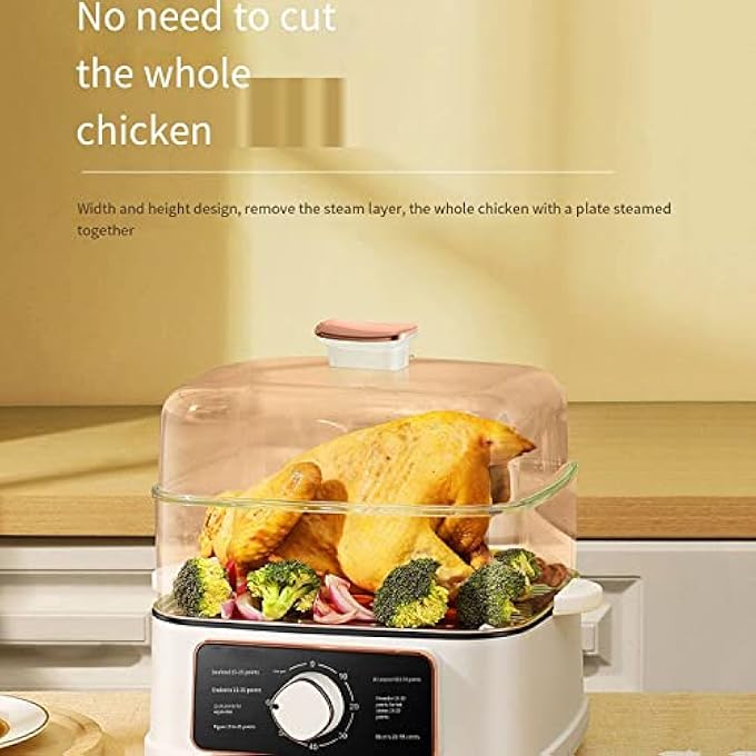 Household Integrated Electric Steamer Electric Steamer Electric Steamer Home One MultiFunctional Steam Pot Machine Hot Pot Stainless Steel Electric Steamer MultiLayer 60MIN Timing - Image 4