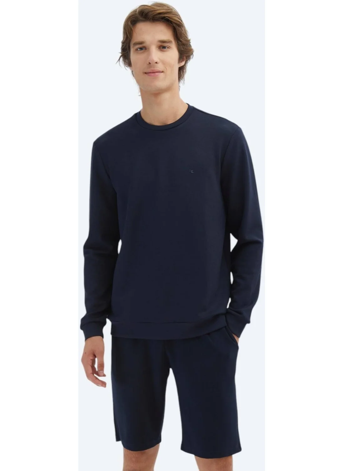 Kip Navy Blue Crew Neck Sweatshirt