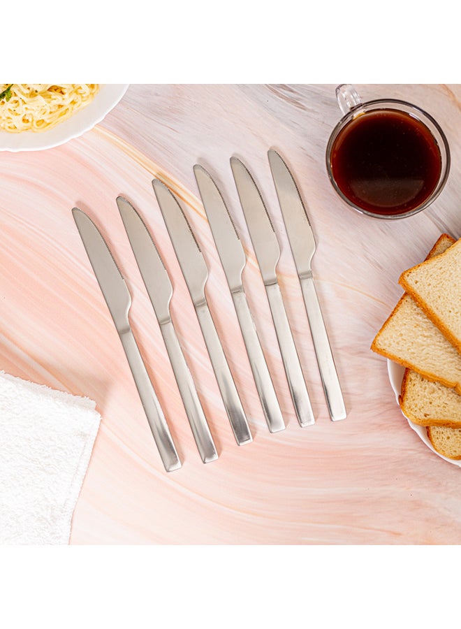 Royalford 6-Piece Stainless Steel Table Knife Set Silver - Image 3