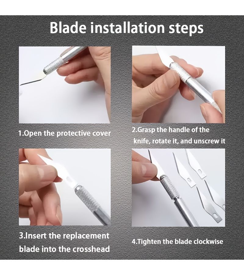 Carbon Steel Art Carving Blade Set 20 Pack Includes 10pcs of 3 Blades and 10pcs of 4 Blades Durable Model 20 - Image 5