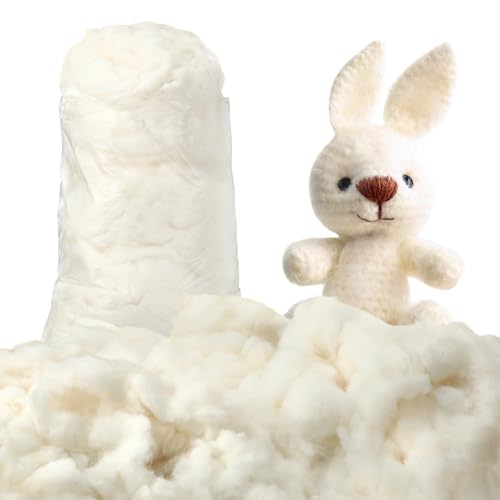 Wesnoy 100g/0.22lb Cotton Stuffing for Stuffed Animals Soft Pillow, Natural Cotton Fiber Filling Batting, for Toys, Cloud Decorations, and More - Image 1