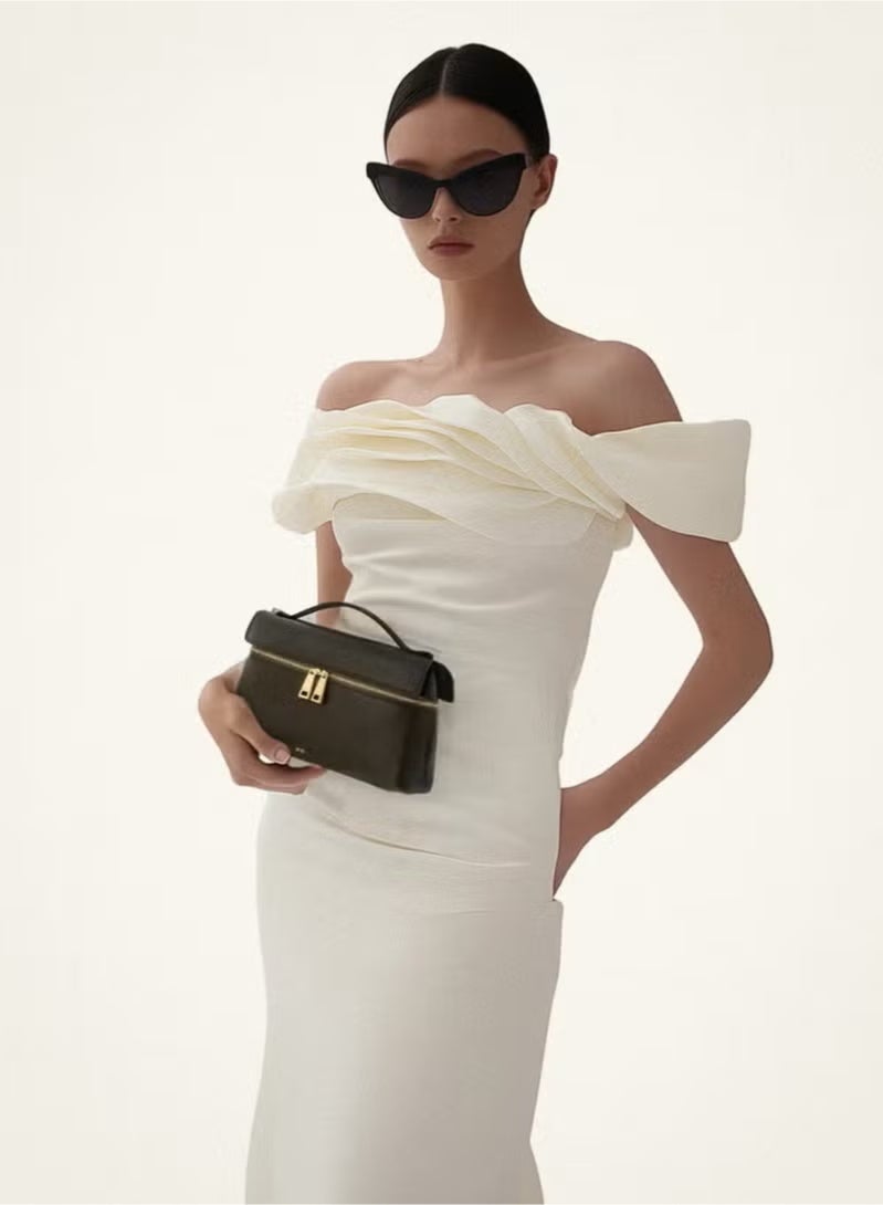 JW PEI Thea Tote Elegant temperament box hand-held commuting fashionable handbag（Olive Green） - Image 4