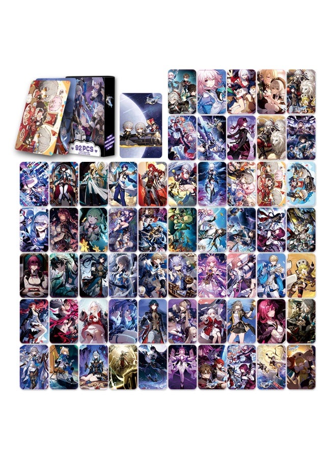 NIBEMINENT 92 قطعة بطاقات لومو مزدوجة الجوانب كرتونية من هونكاي: ستار ريل لهواة الجمع هدايا - Image 3