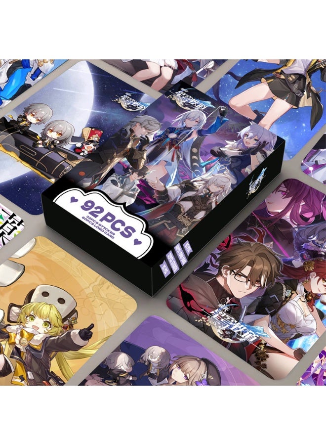 NIBEMINENT 92 قطعة بطاقات لومو مزدوجة الجوانب كرتونية من هونكاي: ستار ريل لهواة الجمع هدايا - Image 1