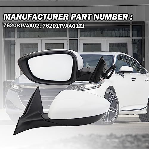 MOFOAP Honda Accord Door Mirror Compatible with 2018 2019 2020 2021 2022 Honda Accord Driver Side Mirror White Non Heated Without Signal Light 76258TVEH01 - Image 5