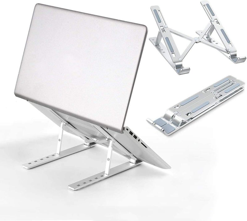 PTN Laptop Stand, Adjustable Portable Laptop Holder for Desk, Aluminum Ventilated Notebook Riser for iPad, MacBook Air Pro, Dell XPS, More 10-15.6 inches PC Computer, Tablet, iPad - Image 2