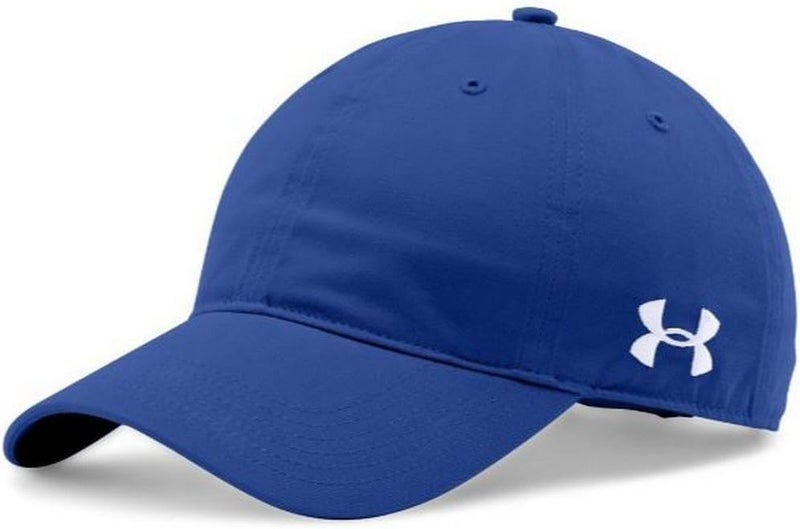 UNDER ARMOUR قبعة تشينو قابلة للتعديل للرجال من أندر أرمور - أزرق/أبيض - Image 1