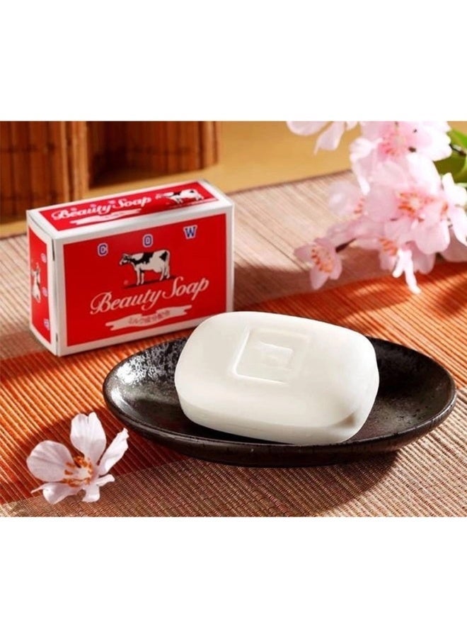 Cow Brand Beauty Soap Red Box Rose Fragrance 90g x 6 - Moisturizing Milk Soap -Gentle Face & Body Cleanser - Made in Japan - Image 3