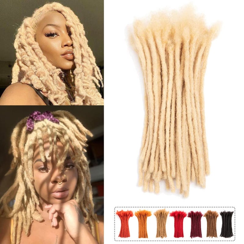 Teresa Small 04cm and Medium 08cm Width 100 Human Hair Dreadlock Extensions for MenWomenKids Permanent Dread Locs Human Hair Bundles Can be Dyed and Bleached8 Inch70StrandsBlonde Color613
