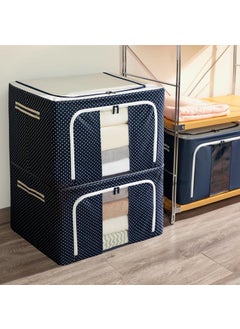 SITTELLA SITTELLA 1 Pieces 66 Liters Double Sided Zipper Wardrobe Organizer with Durable Handle Foldable Stuff Storage Box Closet Drawer Organizers for Clothes Toys Books Blanket Blue  - Image 1