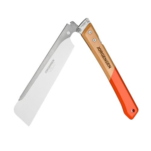JORGENSEN Japanese Pull Saw, 9.5 Inch Pro Folding Dovetail Saw with Beech Wood Long handle, SK5 Steel Blade Tool-less Quick Change, 21TPI Cross Cut Woodworking Handsaw for Hardwood, Softwood - Image 1