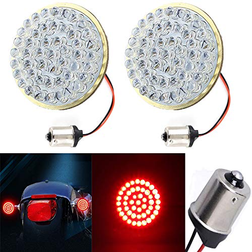 ZYTC 2" LED Turn Signals w/Brake Running Light Bullet Style Rear 1156 Red LED Turn Signal Kit for Harley Davidson - Image 5