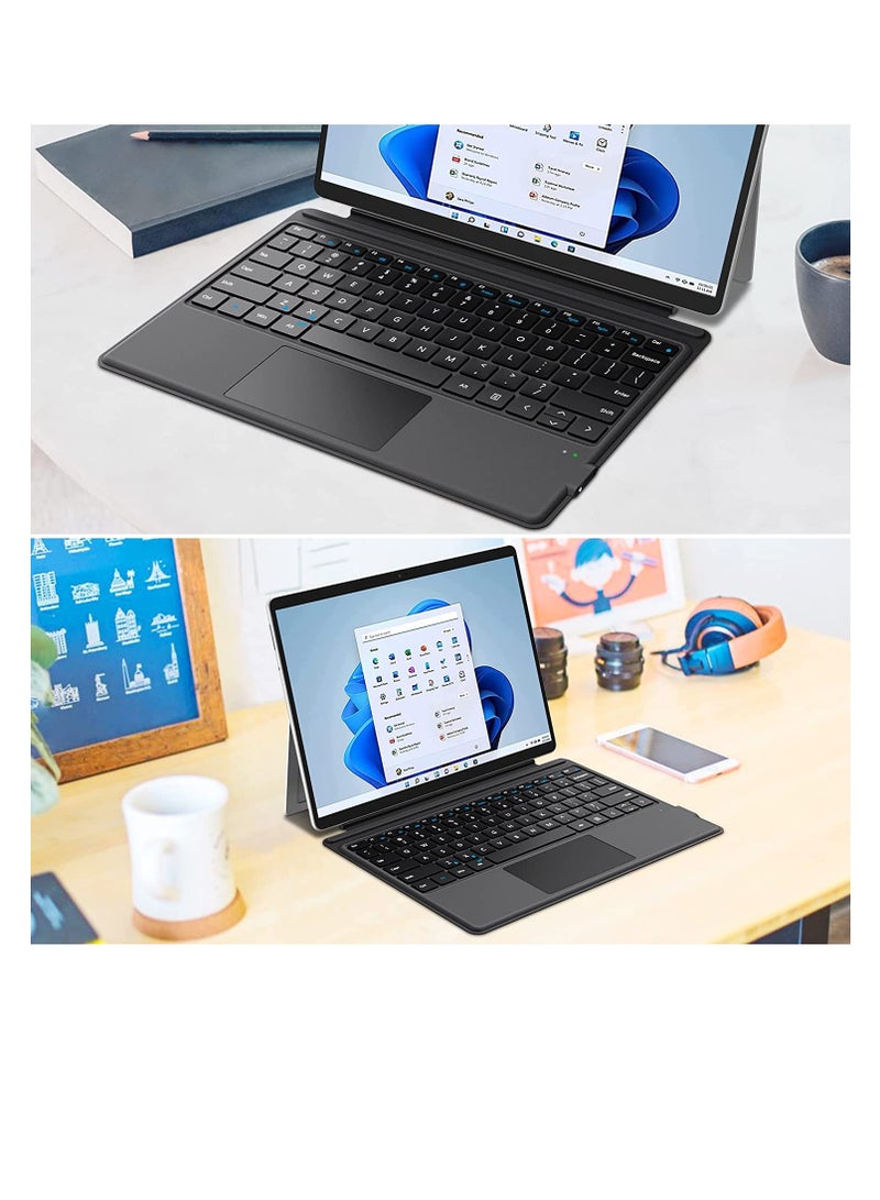 Surface Pro 11/10/9/8 Keyboard, Wireless Bluetooth Keyboard for Microsoft Surface Pro 11/Pro 10 2024/Pro 9/Pro 8/Pro X 13 Inch, Rechargeable Detachable Keyboard with Trackpad/Pen Holder , Black - Image 1
