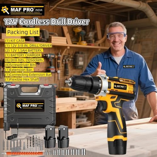 MAF PRO 12V Small Drilling Machine for Home Use | Cordless Drill Machine | Wireless Drilling Machine | Drill Machine Battery Powered | Drill Machine Cordless - Image 3