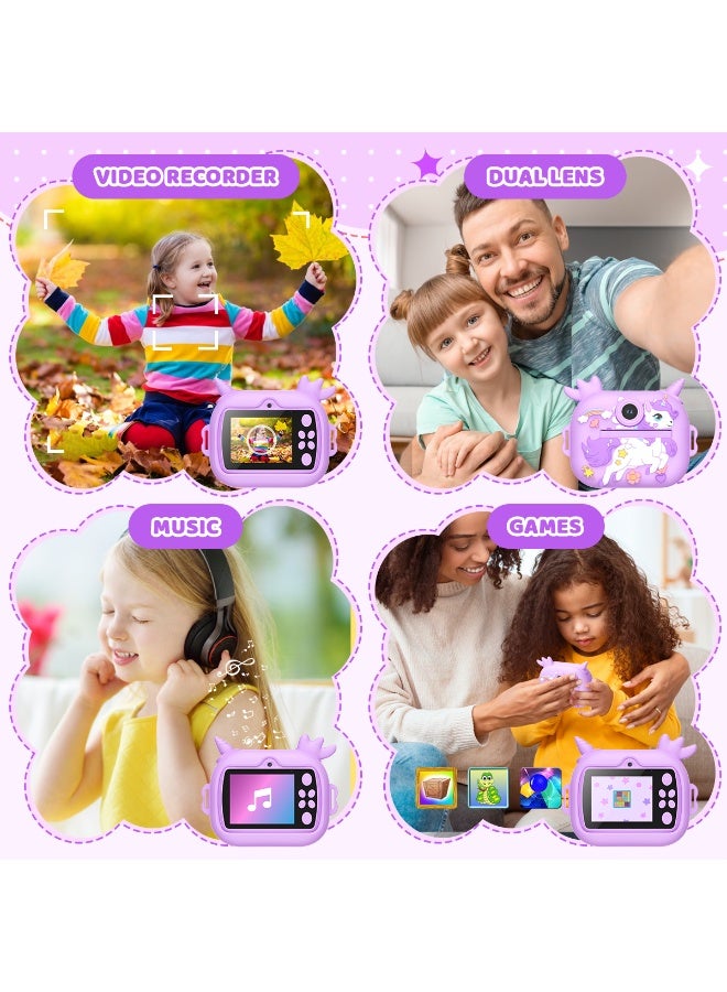 Generic Instant camera for kids Dinosaur – Thermal printing – Jurassic shockproof case – 3 rolls included – Photo/Selfie – Video 1080P – 32 GB educational memory card - Image 3
