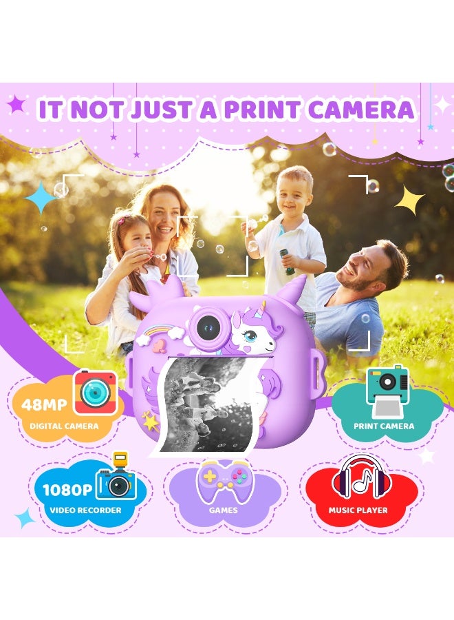 Generic Instant camera for kids Dinosaur – Thermal printing – Jurassic shockproof case – 3 rolls included – Photo/Selfie – Video 1080P – 32 GB educational memory card - Image 2