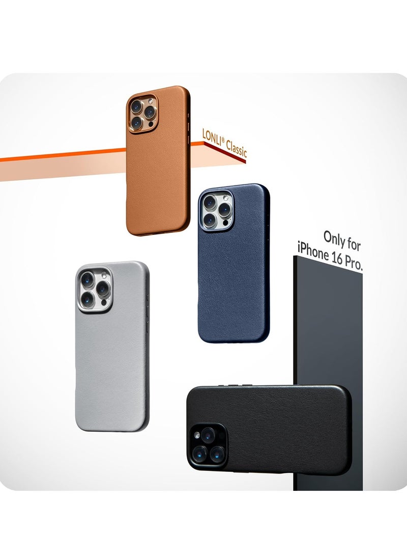 ELTRAZONE Classic European Leather Phone Case for iPhone 16 Pro – Gladius/Grey, Smoothens & Softens Over Time, Compatible with MagSafe - Image 2