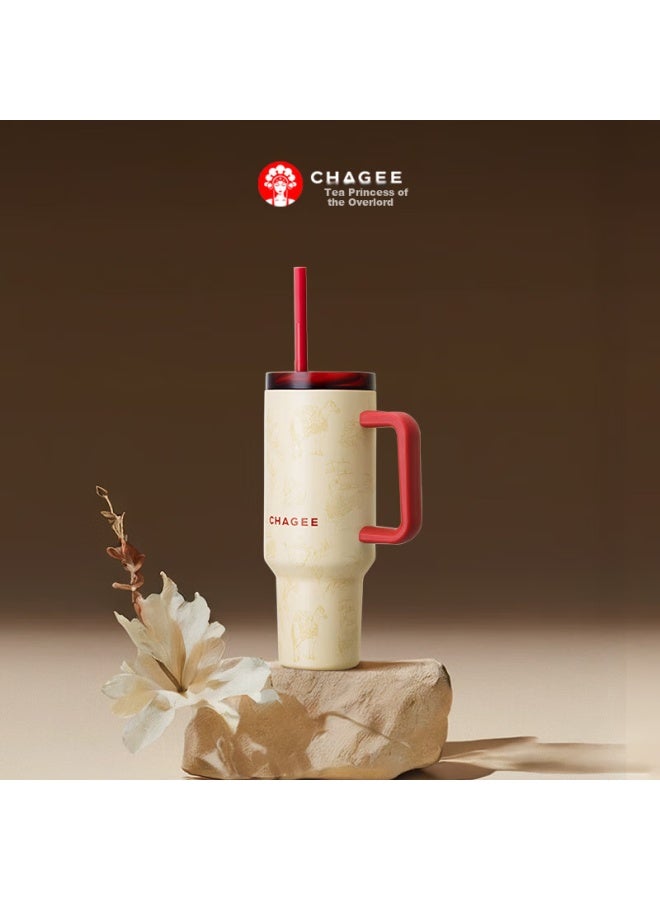 Chagee Ice King Cup, Cold And Warm Insulated Cup, Straw Cup, Extra Large Capacity, 316L Stainless Steel Inner Liner, Water Bottle, Qinglan Zhijiao - Image 4