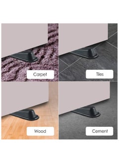 sokany 5 Packs Rubber Doorstopper, Door Draft Stopper, Wedge Suitable Doorstopper for All Floors Non-scratching and Anti-Slip Design, Door Bottom Draft Blocker Dust and Noise Insulation (Black)  - Image 5