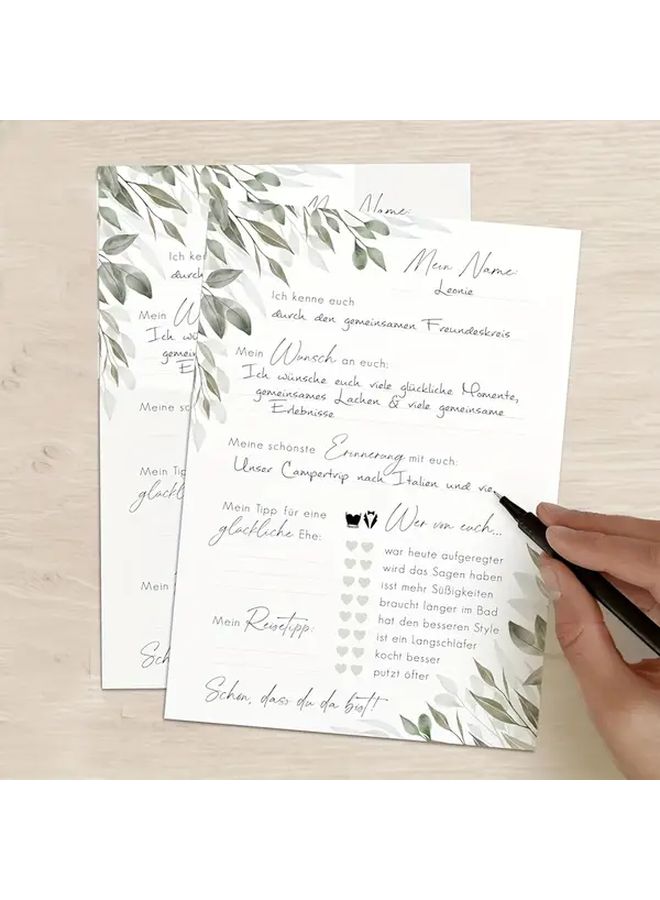Set of 20 German Eucalyptus Wedding Cards Guest Book Replacement Pages - Image 3