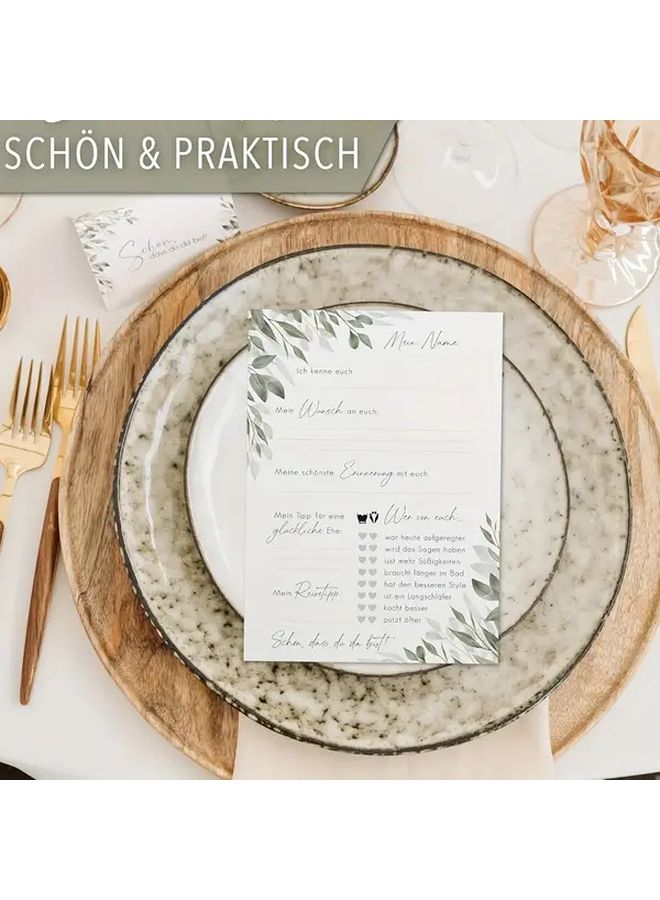 Set of 20 German Eucalyptus Wedding Cards Guest Book Replacement Pages - Image 4