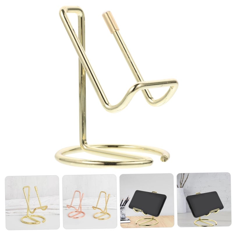 Rose Gold Metal Phone Stand And Business Card Holder For Desk Space Saving - Image 3