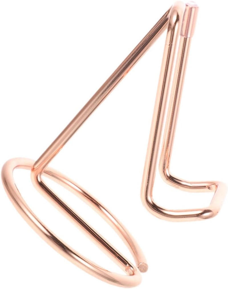 Rose Gold Metal Phone Stand And Business Card Holder For Desk Space Saving - Image 1