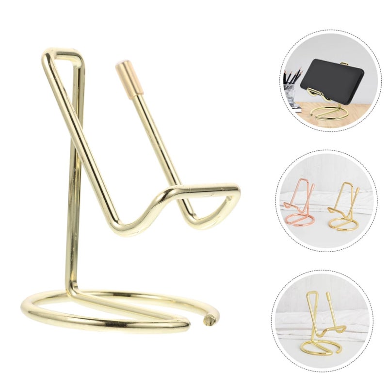 Rose Gold Metal Phone Stand And Business Card Holder For Desk Space Saving - Image 5