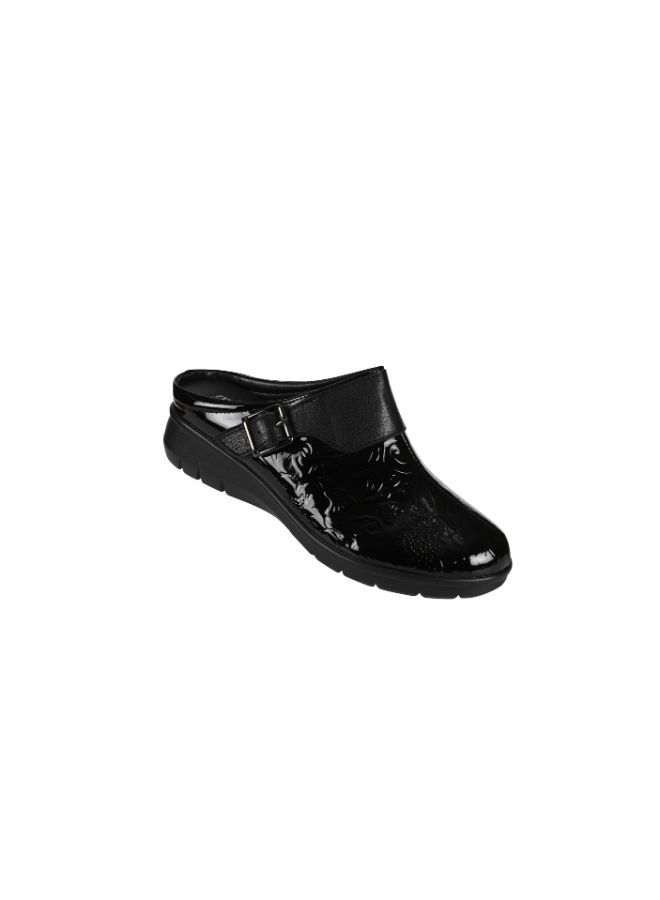 Michelle Morgan 092-2429 Michelle Morgan Ladies Low Wedge Heel Clogs  18397-223 Black 36  - Image 1