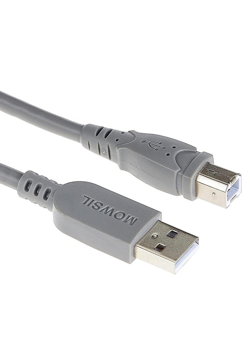 MOWSIL Mowsil Printer Cable 1.8Mtr, USB 2.0 A to USB B Male Cable Compatible with USB Type B Printers and Scanners Epson, HP DeskJet/Envy, Canon, Lexmark, Samsung, Dell, Brother, DAC,  - Image 1