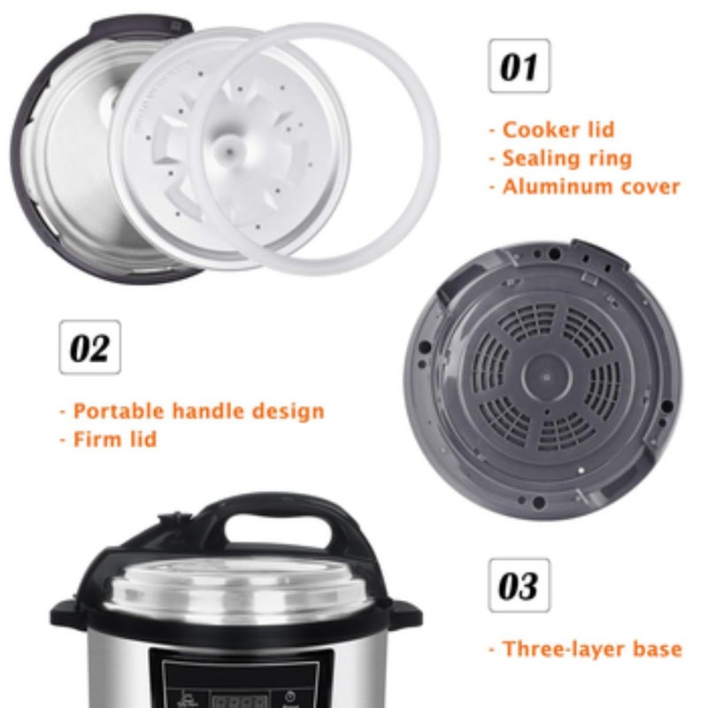 زمزين قدر ضغط ذكي متعدد الوظائف سعة 10 لتر - جهاز منزلي متين، من المصنع مباشرةً - Image 5