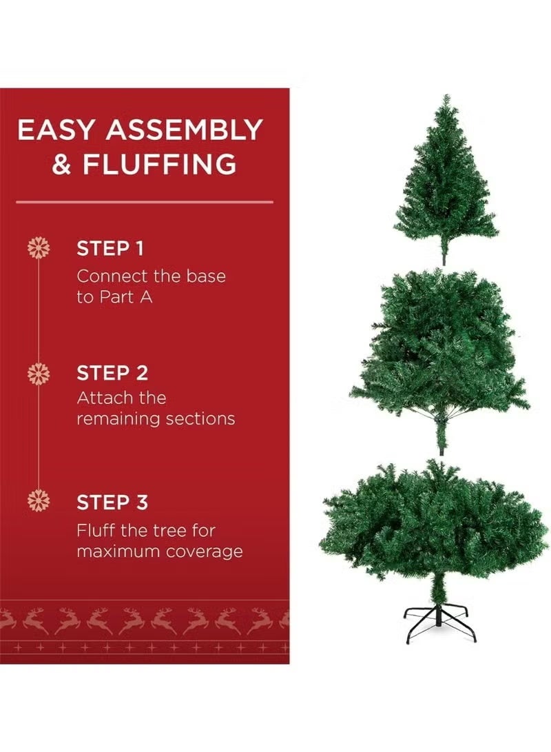 TOP ONE 150CM Artificial Christmas Tree, Hinged Artificial, Unlit Design, Dense Branches Realistic Holiday Décor​ w/Easy Assembly, Foldable Base - Image 2