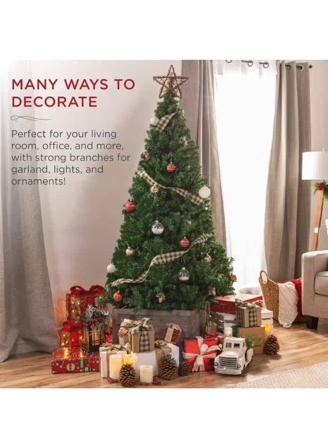 TOP ONE 150CM Artificial Christmas Tree, Hinged Artificial, Unlit Design, Dense Branches Realistic Holiday Décor​ w/Easy Assembly, Foldable Base - Image 5