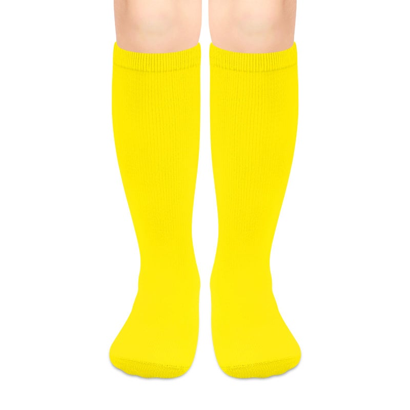 Sarfel Yellow Baseball Socks Youth Softball Socks for Girls Youth Yellow Knee High Sock for Girls Toddler Soccer Sock Kids 46 - Image 2