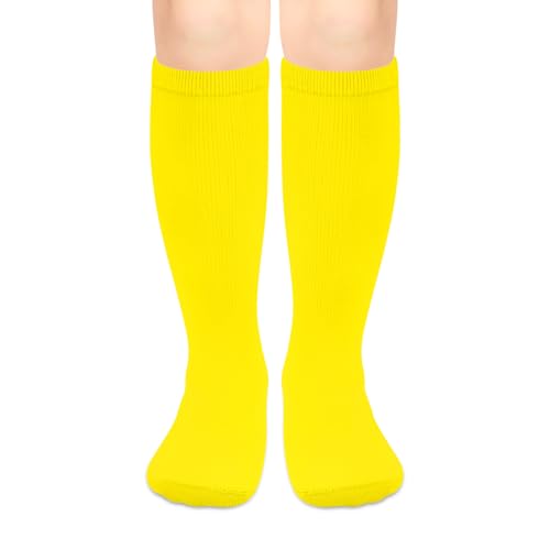 Sarfel Yellow Baseball Socks Youth Softball Socks for Girls Youth Yellow Knee High Sock for Girls Toddler Soccer Sock Kids 46 - Image 1