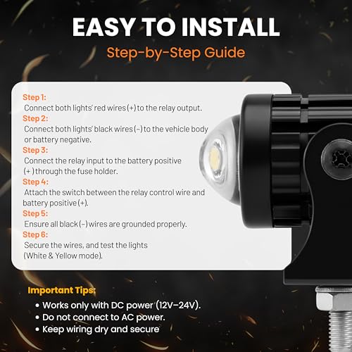 ELTRON TURBO Original Dc Power 18W Mini Gun Driving Fog LED Light Universal For All Models Of Motorcycle,Bikes,Scooters,Projector(Pack Of 2,Yellow&White 1 Month Warranty, - Image 4