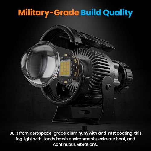 ELTRON TURBO Original Dc Power 18W Mini Gun Driving Fog LED Light Universal For All Models Of Motorcycle,Bikes,Scooters,Projector(Pack Of 2,Yellow&White 1 Month Warranty, - Image 2