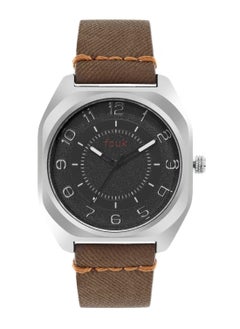 French Connection Men's Analog Quartz Black Dial Leather Band Watch FK00014B - 42mm  - Image 1