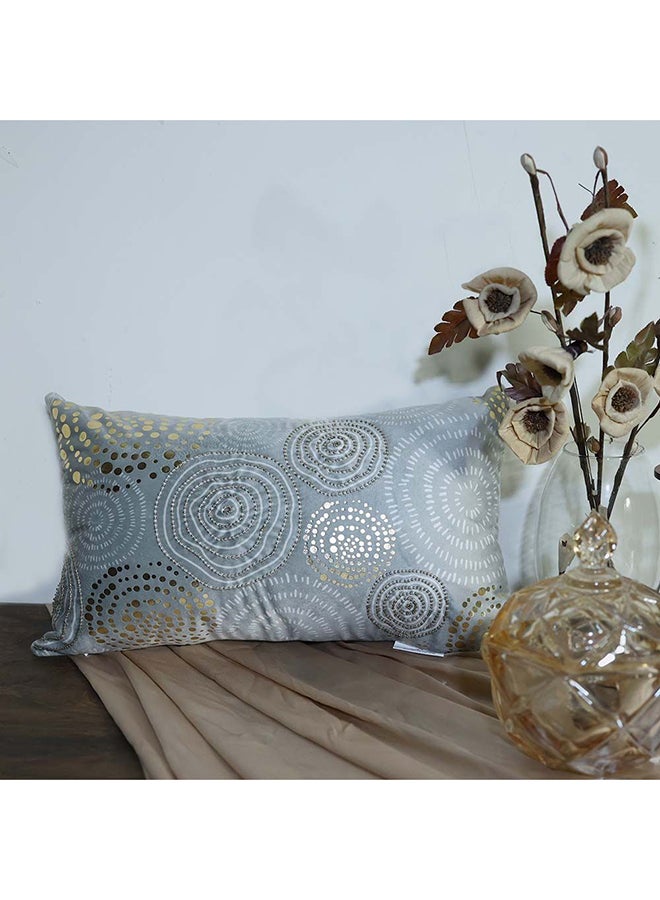 DANUBE HOME غطاء وسادة دانوب هوم المخملي اللامع باللون الأزرق الشفاف 30x50 سم | غطاء وسادة مخملي للصالون وغرفة النوم - Image 1