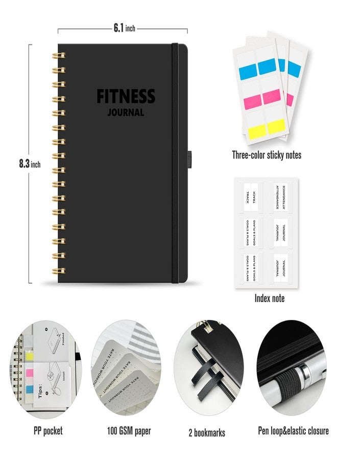 LOAPEM Workout Journal, Fitness Journal for Women & Men, A5 Workout Log Exercise, Fitness Trackers Plan Week With Goals, Calendar, Loss Weight Diet Training, Progress, Gym & Home Workouts (Black) - Image 5