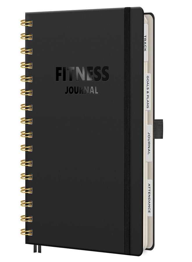 LOAPEM Workout Journal, Fitness Journal for Women & Men, A5 Workout Log Exercise, Fitness Trackers Plan Week With Goals, Calendar, Loss Weight Diet Training, Progress, Gym & Home Workouts (Black) - Image 1
