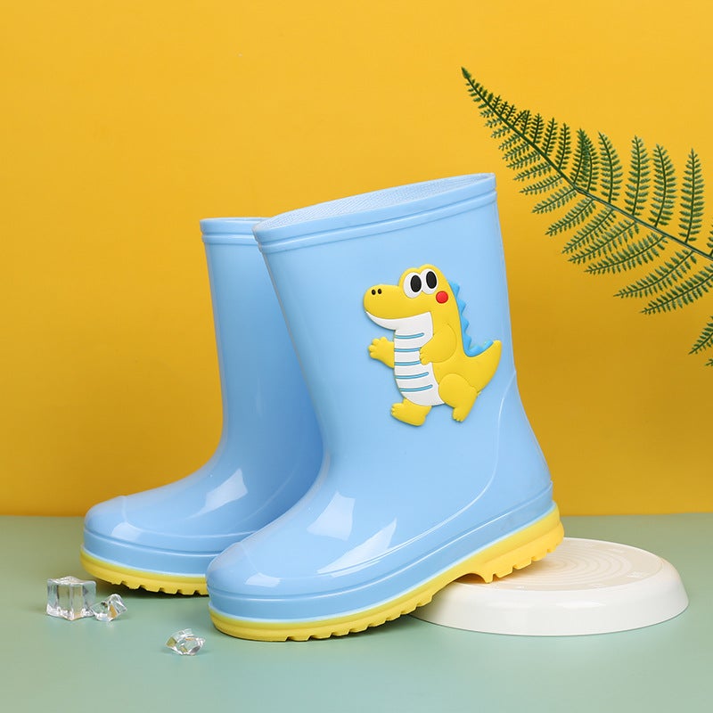 Children'S Rain Boots, Children'S Rain Boots, Children'S Water Shoes, Mid-Tube Velvet Warm Rubber Shoes, Non-Slip, Environmentally Friendly Material - Image 4