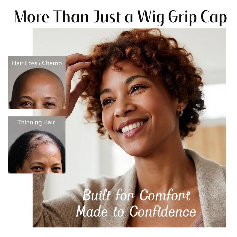 Dreamlover Wide Wig Grip Cap for Glueless Wigs, 2-in-1 Dark Brown Wig Caps with Adjustable Wig Grip Headband, 1 Piece - Image 4
